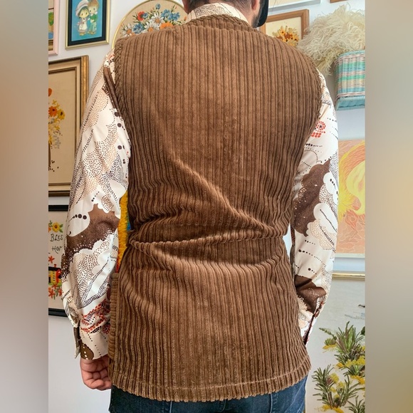 60s Vintage DEADSTOCK Hippie Western Corduroy Tunic Vest NWT/Mint Condition - Picture 3 of 5